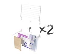 Foxydry Fold, étendoir à Linge Mural, Rabattable Gain de Place, 80 cm X2 | en aluminium et acier inoxydable, rabattable vers le haut, antirouille, pour terrasse et balcon, supporte 10 kg, blanc