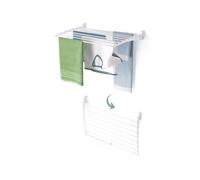 foxydry Fold, étendoir à Linge Mural, Rabattable Gain de Place, 82 cm | en aluminium et acier inoxydable, rabattable vers le bas, antirouille, pour terrasse et balcon, supporte 10 kg, blanc