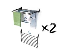 foxydry Fold, étendoir à Linge Mural, Rabattable Gain de Place, 82 cm X2 | en aluminium et acier inoxydable, rabattable vers le bas, antirouille, pour terrasse et balcon, supporte 10 kg, noir