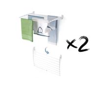 Foxydry Fold, étendoir à Linge Mural, Rabattable Gain de Place, 82 cm X2 | en aluminium et acier inoxydable, rabattable vers le bas, antirouille, pour terrasse et balcon, supporte 10 kg, blanc