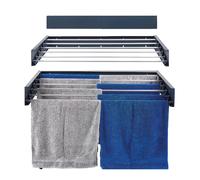 Foxydry Hide, étendoir à Linge Mural, Rabattable, Gain de Place, 101 cm | en acier, rétractable, pliable, gain de place, pour intérieur et extérieur couvert, supporte 25 kg, anthracite