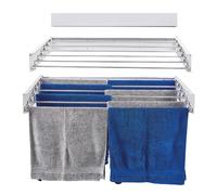 Foxydry Hide, étendoir à Linge Mural, Rabattable, Gain de Place, 101 cm | en acier, rétractable, pliable, gain de place, pour intérieur et extérieur couvert, supporte 25 kg, blanc