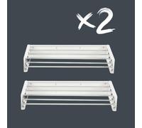 Foxydry Hide, étendoir à Linge Mural, Rabattable, Gain de Place, 101 cm X2 | en acier, rétractable, pliable, gain de place, pour intérieur et extérieur couvert, supporte 25 kg, blanc