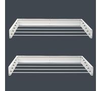 Foxydry Hide, étendoir à Linge Mural, Rabattable, Gain de Place, 117 cm X2 | en acier, rétractable, pliable, gain de place, pour intérieur et extérieur couvert, supporte 25 kg, blanc