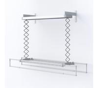 Foxydry Pro 122 cm – Étendoir à linge électrique mural, réglable en hauteur avec télécommande, ventilation à air chaud et éclairage LED