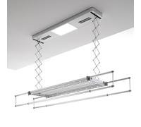 Foxydry Pro 160 cm – Étendoir à linge électrique de plafond avec télécommande, ventilation à air chaud et éclairage LED