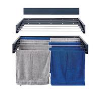 Foxydry Hide, étendoir à Linge Mural, Rabattable, Gain de Place, 101 cm | en acier, rétractable, pliable, gain de place, pour intérieur et extérieur couvert, supporte 25 kg, anthracite