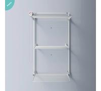 Foxydry Wall, étendoir à Linge Mural Coulissant, Rabattable, 88 cm | aluminium et acier inoxydable, antirouille, 3 grilles, étendoir mural vertical, intérieur ou extérieur, supporte 30 kg, blanc