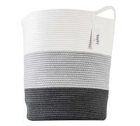 Foxydry Tidy, panier à linge lavable avec poignées | panier à linge, panier de rangement, pour salle de bain et buanderie, corde tressée, trois tons de gris