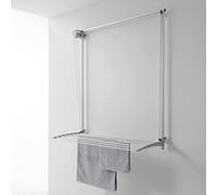 foxydry Wall, étendoir à Linge Mural Coulissant, Rabattable, 88 cm | en aluminium et acier inoxydable, antirouille, étendoir mural vertical, usage intérieur et extérieur, supporte 10 kg, gris