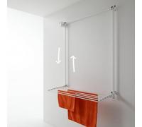 foxydry Wall, Étendoir Mural, séchoir Vertical, Coulissant de Bas en Haut en Aluminium et Acier (Blanc, 108 cm)
