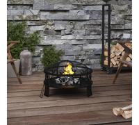 Foyer avec tisonnier 50 cm XXL acier, chauffage, chauffe-terrasse, foyer extérieur, cheminée, chauffage d'extérieur, bol à feu