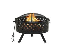 vidaXL Foyer avec tisonnier 68 cm XXL Acier Noir G