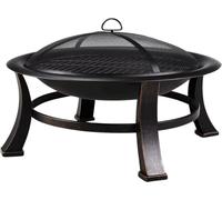 Foyer Bolt Edge – 76 cm – Pour l'extérieur – Avec barbecue, pare-étincelles et couvercle – Métal massif