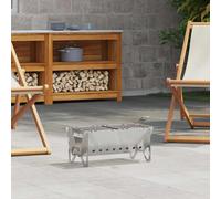 vidaXL Foyer de camping 42 x 22 x 18 cm en acier inoxydable argenté