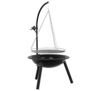 Foyer de cuisson avec grille de barbecue réglable, dimensions : 55,5 x 107,5 cm