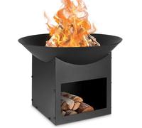 Cheminée pour jardin avec stockage de bois