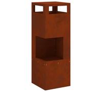 Foyer de jardin rectangulaire de 100 cm de haut, brasero en acier résistant aux intempéries pour terrasse, cheminée de jardin pour soirées confortables, poêle d'extérieur résistant à la rouille