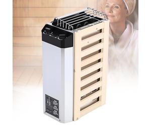 Foyer de sauna de 3,6 kW, 220 V, en acier inoxydable, avec éléments en bois composite, et système de régulation de la température