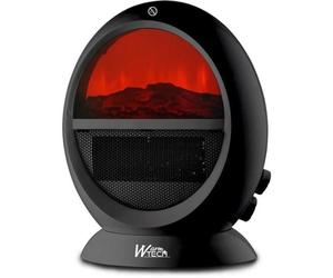 Foyer décoratif soufflant WARMTECH WTFED1500-N 2000 W, Design rond, Noir