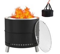 Foyer, design extérieur portable, grill inclus, couleur noire