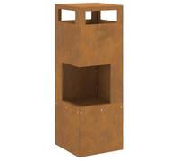 Foyer d'extérieur moderne - vidaXL - 35x35x100 cm - Marron - Acier - Résistant à la rouille - Portable