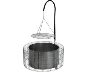 Foyer et barbecue 920 x 400 mm, barbecue en gabion