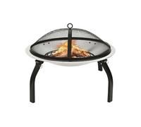 Foyer et barbecue avec tisonnier 2 en 1 56x56x49 cm Inox