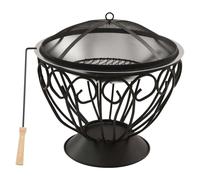 Foyer et barbecue avec tisonnier 2 en 1 59x59x60 cm Inox