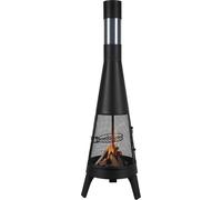 Foyer extérieur à bois Chiminea 20 pouces avec grille et manteau de cheminée