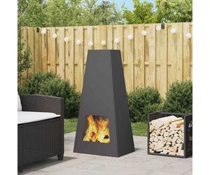 Foyer extérieur - Brasero de jardin - Pour réchauffer terrasse - Acier résistant à la chaleur - 50 x 35 x 100 cm - Noir