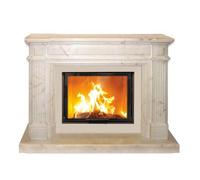Foyer modulaire Camina N25 | 10 kW Plante en pierre naturelle Pierre naturelle Marbre Negro Abanilla, Lina 8757 h, cristal, avec cadre, chamotte blanche