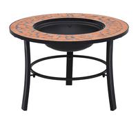 Foyer Mosaïque Noir et Blanc 68 cm Céramique Braséro Jardin Terrasse vidaXL