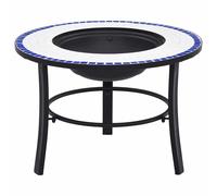 Foyer Mosaïque Noir et Blanc 68 cm Céramique Braséro Jardin Terrasse vidaXL
