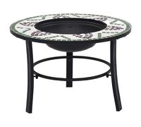 Foyer Mosaïque Noir et Blanc 68 cm Céramique Braséro Jardin Terrasse vidaXL