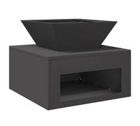 Foyer noir 50 x 50 x 40 cm acier | Design cube moderne, résistant à la chaleur 600 °C, ventilation naturelle, montage facile pour jardin et terrasse