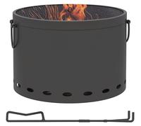 Foyer Outsunny Ø38cm sans fumée Coupe à feu en bois avec tisonnier pare-étincelles