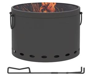 Foyer Outsunny Ø38cm sans fumée Coupe à feu en bois avec tisonnier pare-étincelles