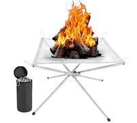 Foyer Portable pour Camping, cheminée d'extérieur Pliable avec Sac de Transport, Bol en Maille d'acier Inoxydable, Accessoires de Camping pour Pique-Nique, feu de Camp, terrasse, Jardin et Jardin