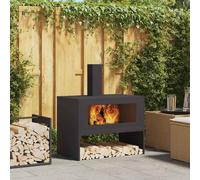 Foyer pratique Noir 80 x 50 x 96 cm Acier laminé à froid - Corbeilles et bacs à feu ,design Möbel 7372392 1parcel