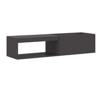 Foyer rectangulaire en métal avec espace de rangement pour terrasse, extérieur, noir, 160 x 45 x 35 cm