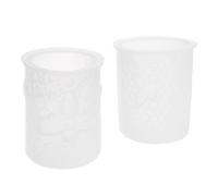 FOYTOKI 2 Pièces Moule à Bougie en Silicone avec Motif Alvéolé et Fleurs, Moule Cylindrique Flexible DIY pour Résine, Cire D'abeille, Cire Parfumée, Époxy et Artisanat en Plâtre