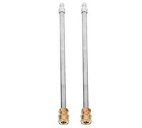 FOYTOKI 2 Pièces Rallonge Haute Pression Prolongateur de Nettoyeur Haute Pression M22 vers 1/4 Pouce, Acier Inoxydable et Cuivre, Argenté, pour Lavage de Toit et Nettoyage