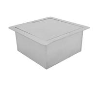 FOYTOKI Acier Inoxydable Couvercle de Poubelle de Comptoir Couvercle Basculant Intégré, Forme Encastrée Carrée Nettoyage Facilité et Espace, pour Poubelle Cuisine et Salle de Bain