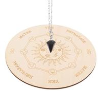 FOYTOKI Bois Planche de Radiesthésie à Pendule, Fête Halloween | Bois Lisse sans Bavure, Motifs Astrologiques Classiques, Collier Pendentif de Radiesthésie