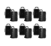 FOYTOKI Boîte à Dragées et Protection des Bonbons Mini Valise Transparente en Plastique Noir, 12 Pièces, Design Créatif pour Décoration de Fête de Mariage