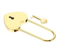 FOYTOKI Cadenas en Alliage de Zinc en Forme de Cœur Or avec Clé, Serrure pour Boîte à Bijoux et Sac à Dos, Cadeau Couple Personnalisé pour Usage Extérieur