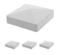FOYTOKI Capuchons de Poteaux de Clôture PVC 4pcs Pyramide 10x10cm Résistant aux Intempéries pour Jardins et Docks, Installation Par Emboîtement, Finition Élégante Grise