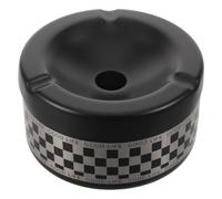 FOYTOKI Cendrier Extérieur en Acier Inoxydable Motif Quadrillé 10cm | Base Renforcée Antichute, Surface Lisse, pour Balcon, Jardin, Terrasse et Usage Extérieur