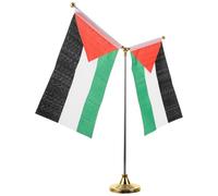 FOYTOKI Drapeau de Table Palestinien Ornement de Bureau Stable avec Support en Acier Inoxydable pour Salle de Réunion et Espace de Travail